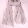Light Grey Scarf with Silver Bar Design