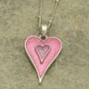 Pink Heart within a Heart Necklace