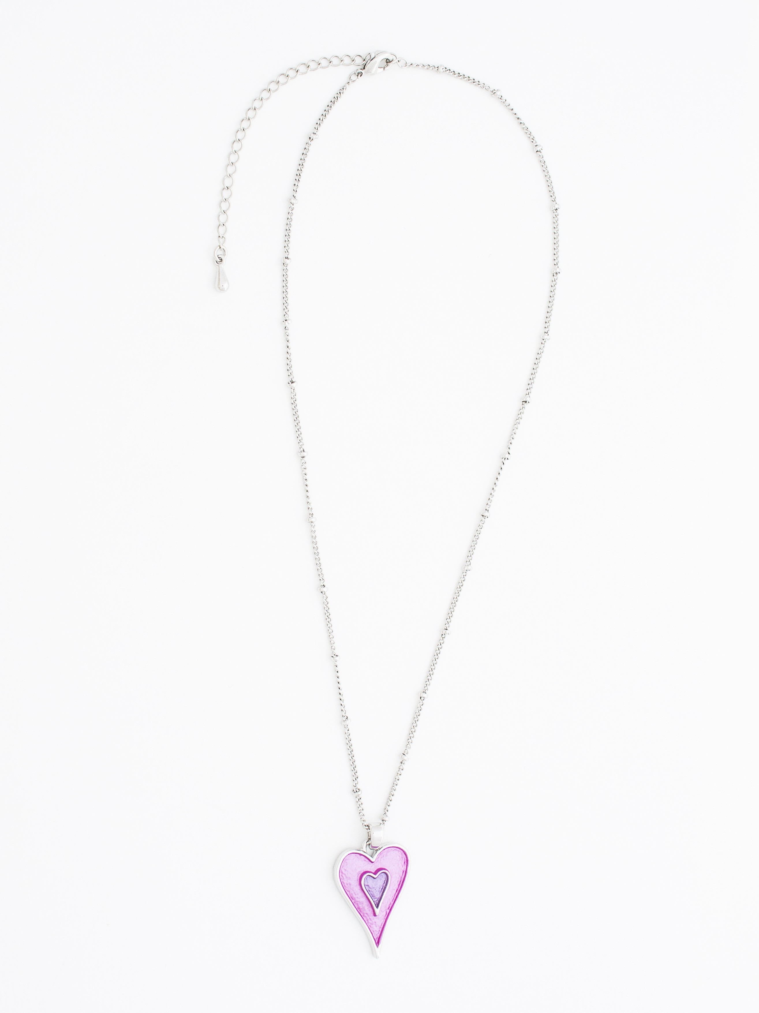 Pink Heart within a Heart Necklace – Glitterarti