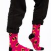 Leopard Print Bamboo Socks Hot Pink 3