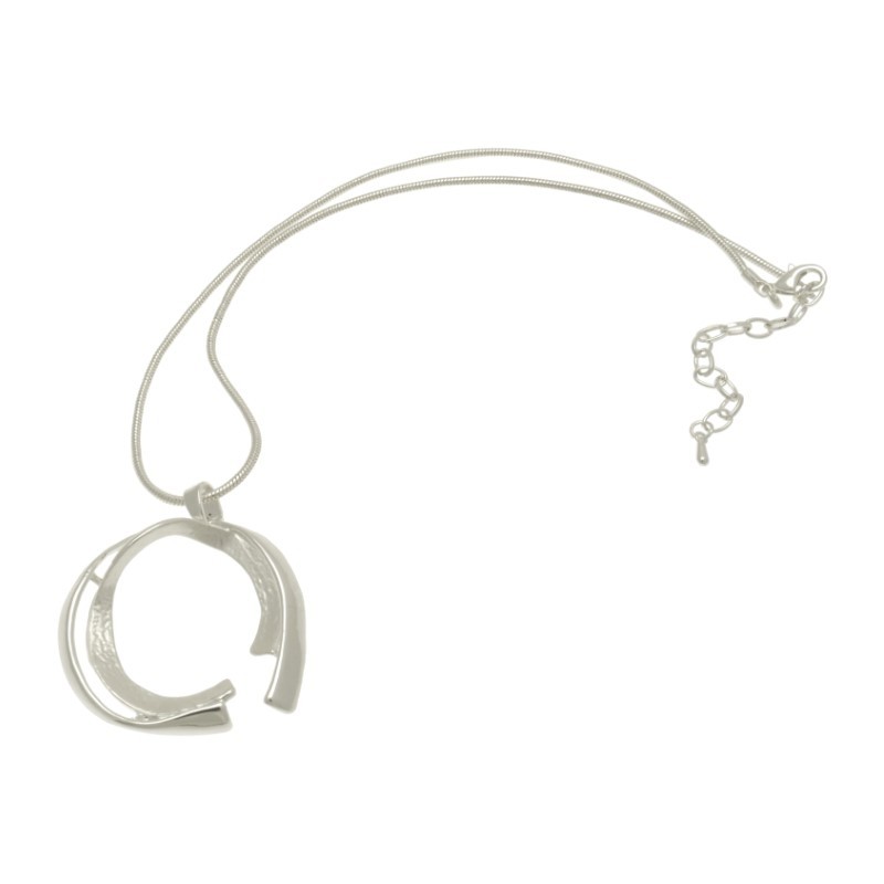 Contemporary Broken Circle Necklace - Silver – Glitterarti