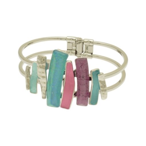 Purple and Green Layered Bar Bracelet