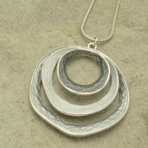 Tones of Grey Circles Necklace