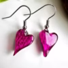 Hot Pink Heart Earrings